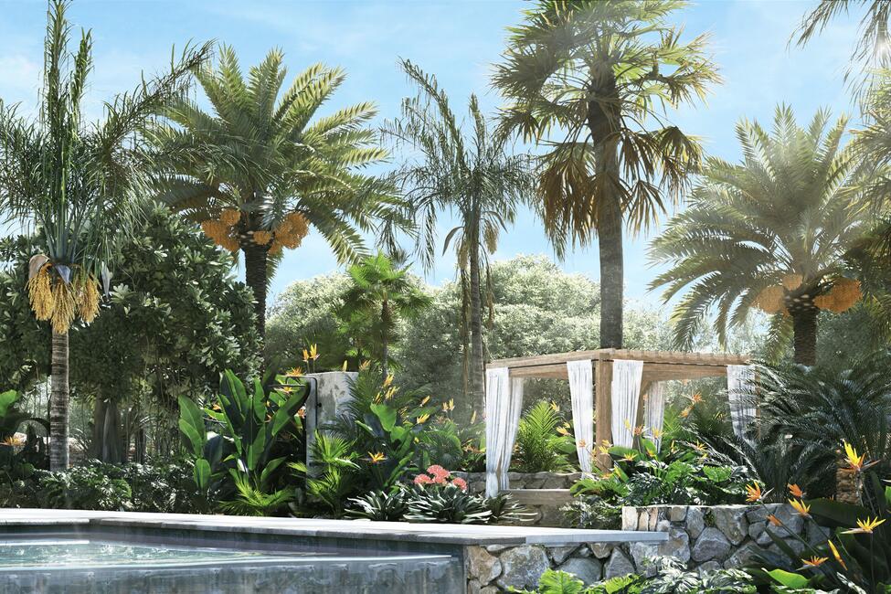 Unique new construction finca with pool and sensational mountain views in Llubi
