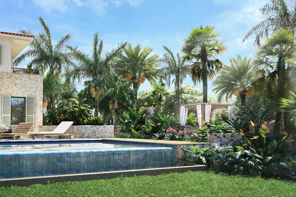 Unique new construction finca with pool and sensational mountain views in Llubi