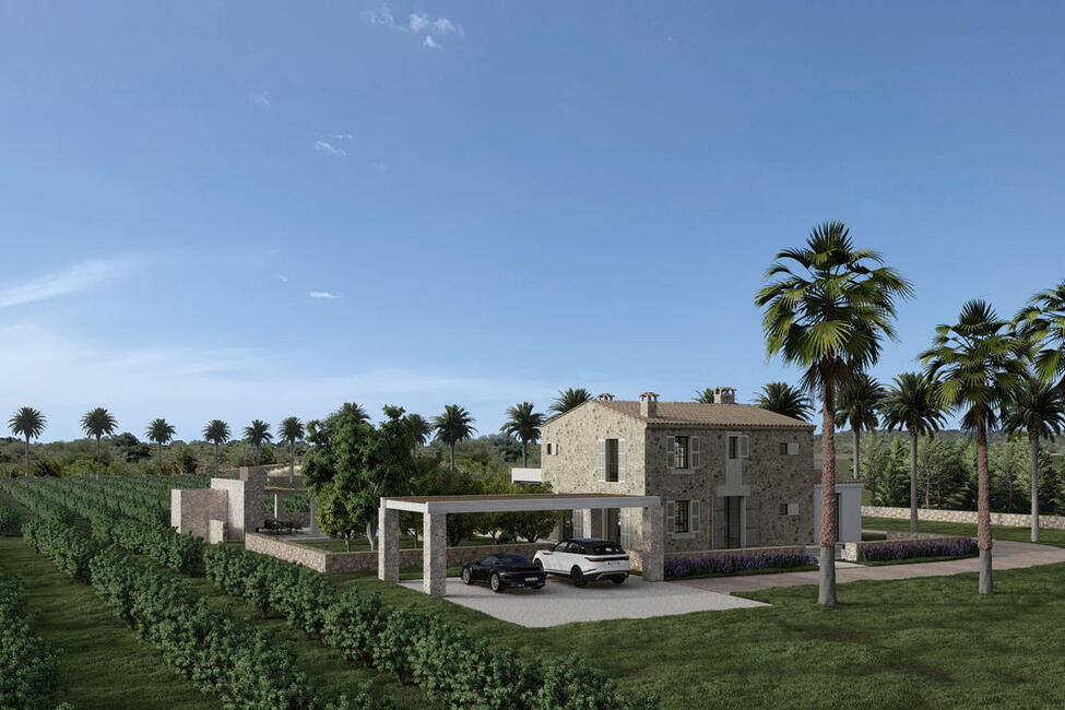 Fascinante finca de nueva construcción con piscina y casa de invitados en Santanyi