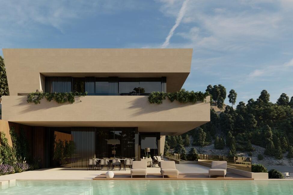 Gran terreno edificable con proyecto de chalet con vistas al mar en Son Vida