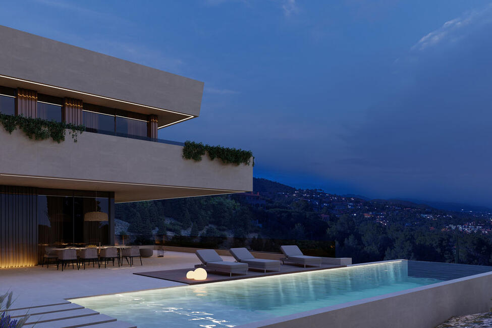 Gran terreno edificable con proyecto de chalet con vistas al mar en Son Vida