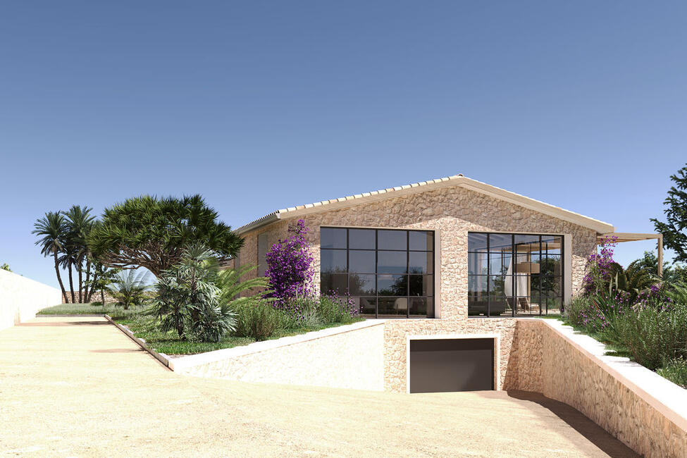 Traumhafte Neubau-Finca im mallorquinischen Stil mit Meerblick zwischen Marratxi und Santa Maria
