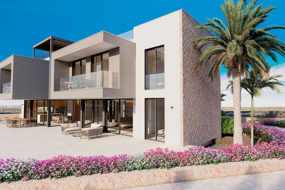 Luxus Neubau-Villa mit Innen- und Aussenpool in Son Gual