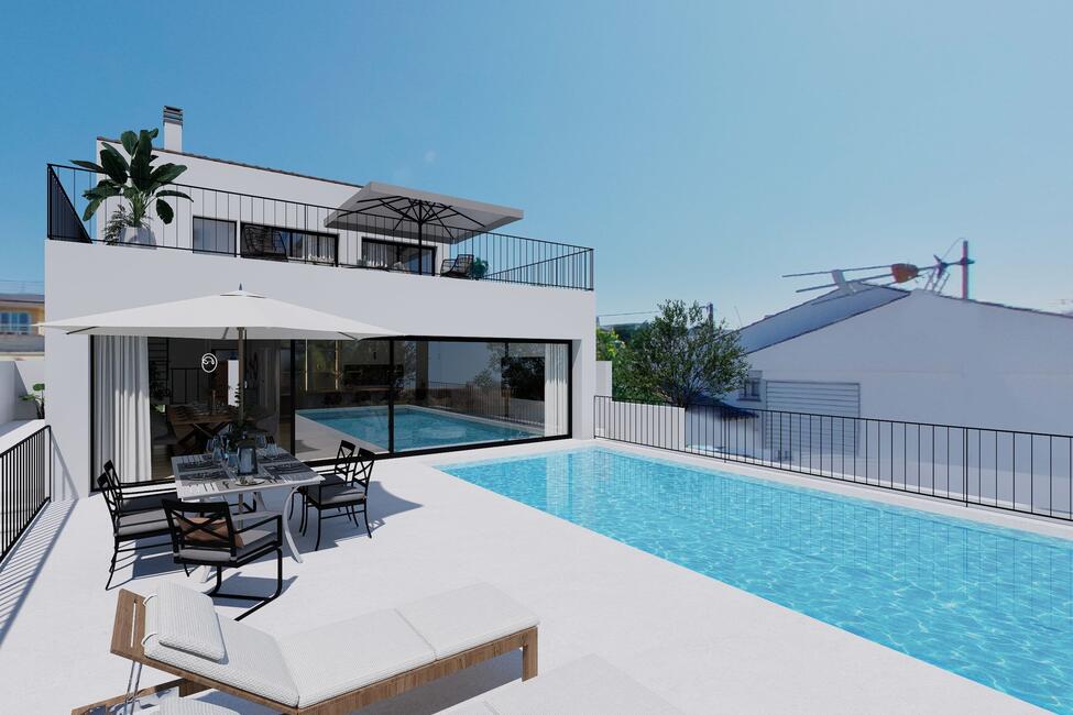 Attraktive Neubau-Villa mit Pool und Meeresweitsicht in Sa Cabaneta