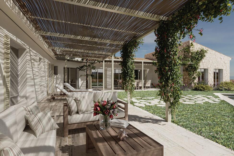 Ebenerdige Neubau-Finca mit Pool in Vilafranca de Bonany