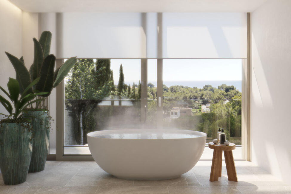 Moderne Neubau-Villa mit Pool und Meerblick in Portals Nous