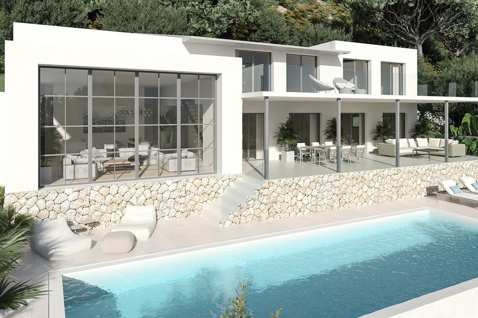 Lujosa villa de nueva construcción con piscina y magníficas vistas en Puerto Pollensa