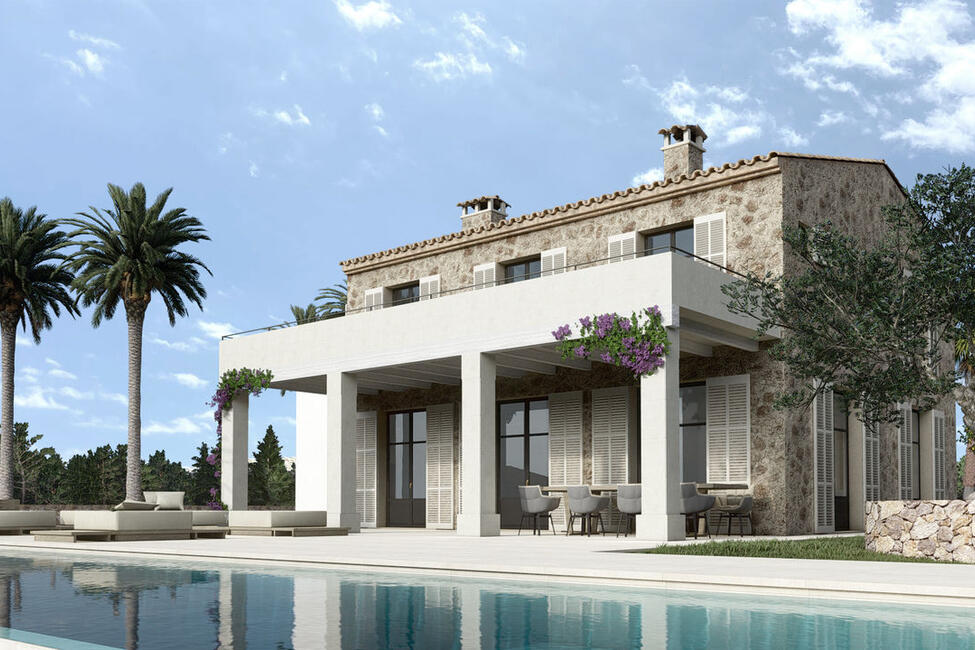 Fascinante finca de nueva construcción con piscina y casa de invitados en Santanyi