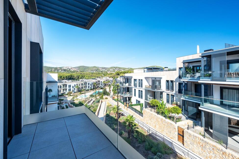 Stilvolles Penthouse am Golfplatz mit Gemeinschaftspool und Meerblick bei Son Vida