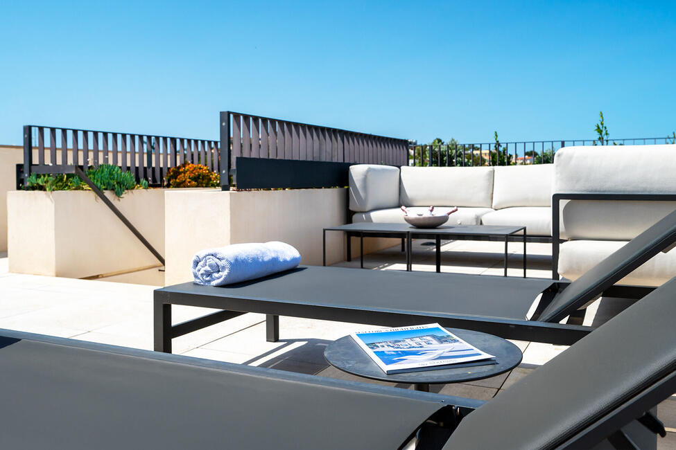 Beeindruckendes Meerblick-Penthouse mit einzigartiger Dachterrasse mit privatem Pool in Nova Santa Ponsa