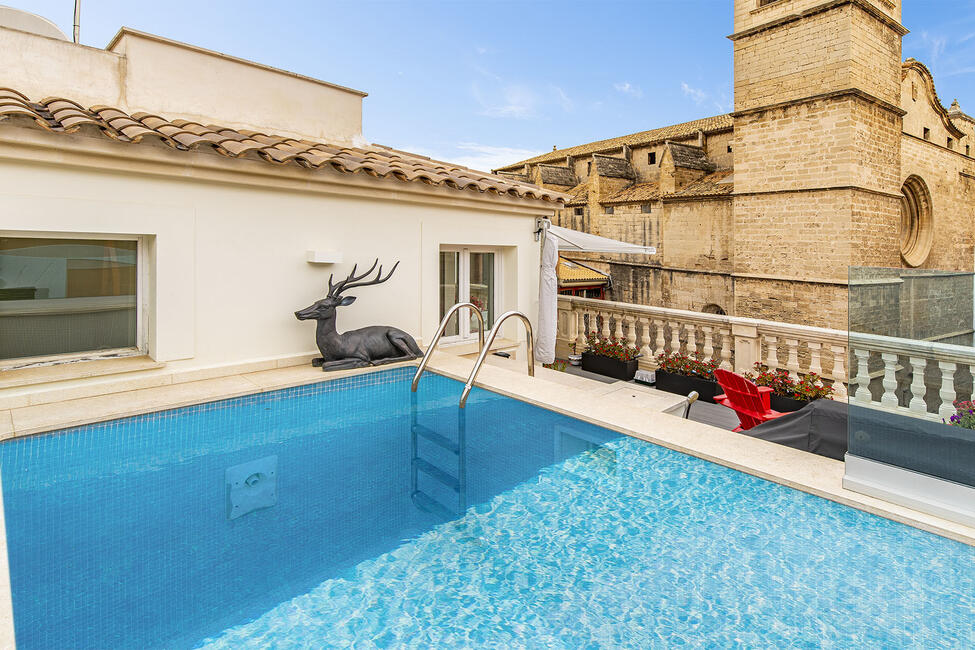 Luxus-Stadthaus mit Dachterrasse und Pool in Palmas Altstadt