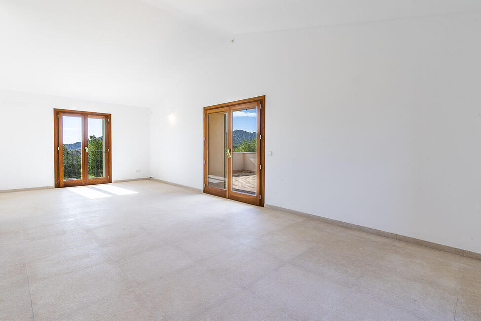 Sunny newly built finca with beautiful mountain views and pool in Alaró