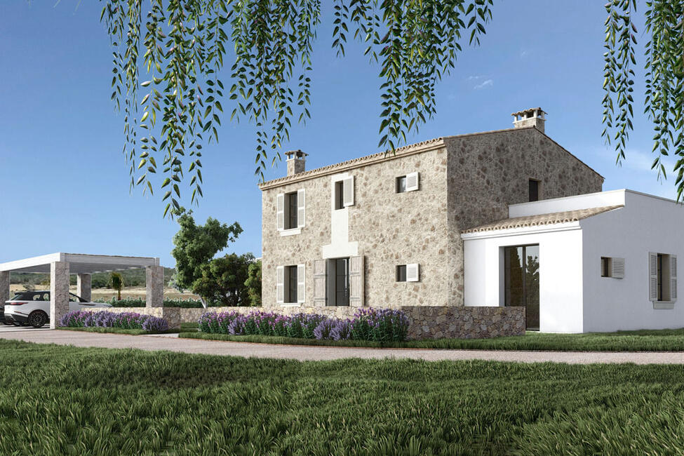 Fascinante finca de nueva construcción con piscina y casa de invitados en Santanyi