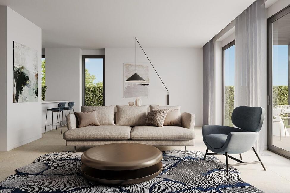 Elegante Neubau-Doppelhaushälfte mit Pool und gepflegtem Garten in Puig de Ros