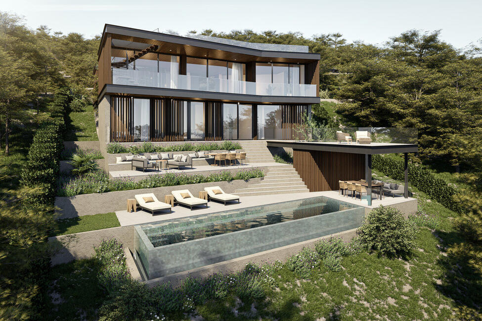 Luxuriöse Neubau-Villa mit Meerblick in erhöhter Lage von Paguera
