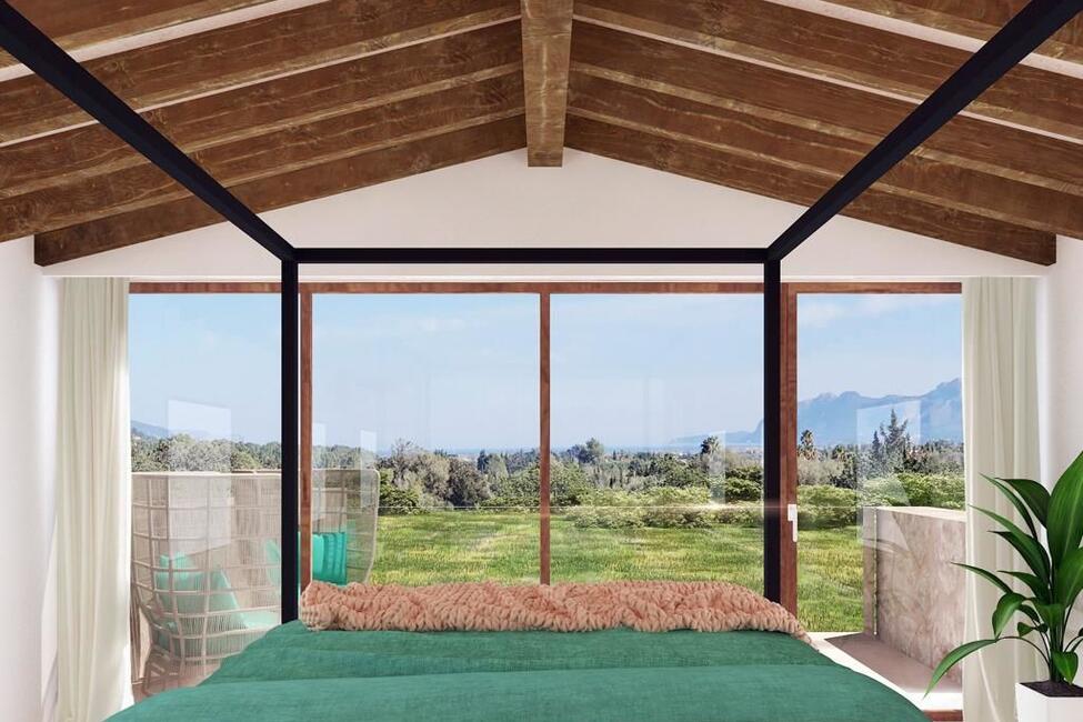 Beachtliche Neubau-Finca mit Meerblick und Pool in Pollensa