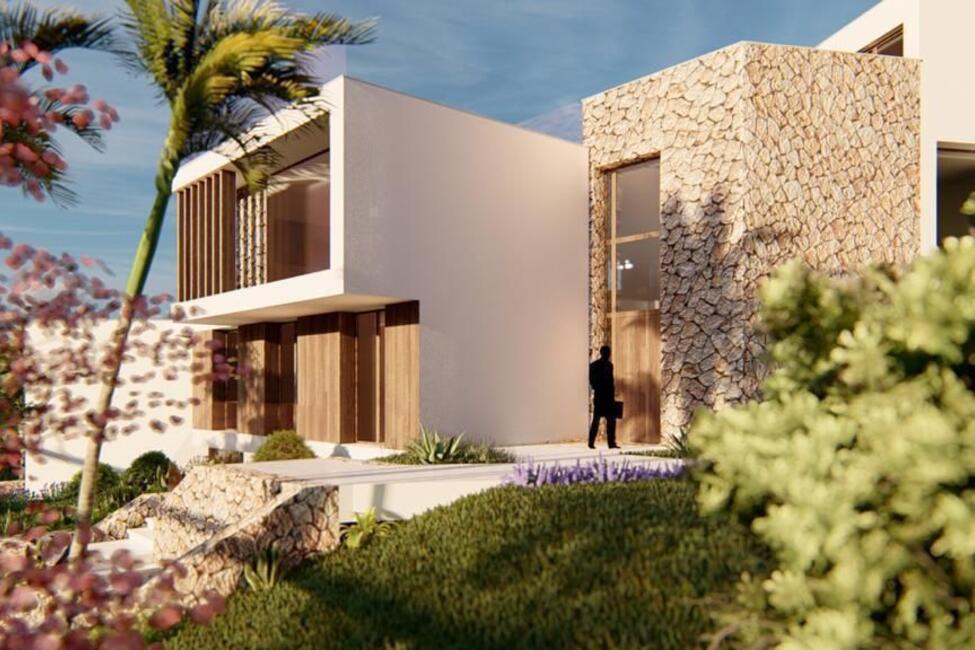 Villa de lujo de nueva construcción con vistas parciales al mar en Bendinat