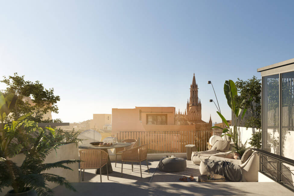 Spektakuläres Duplex-Penthouse mit Dachterrasse und Pool in Palmas Altstadt