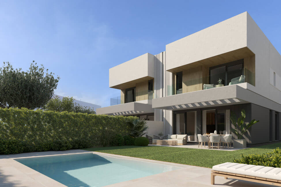 Exclusive new construction semi-detached houses with pool in Puig de Ros