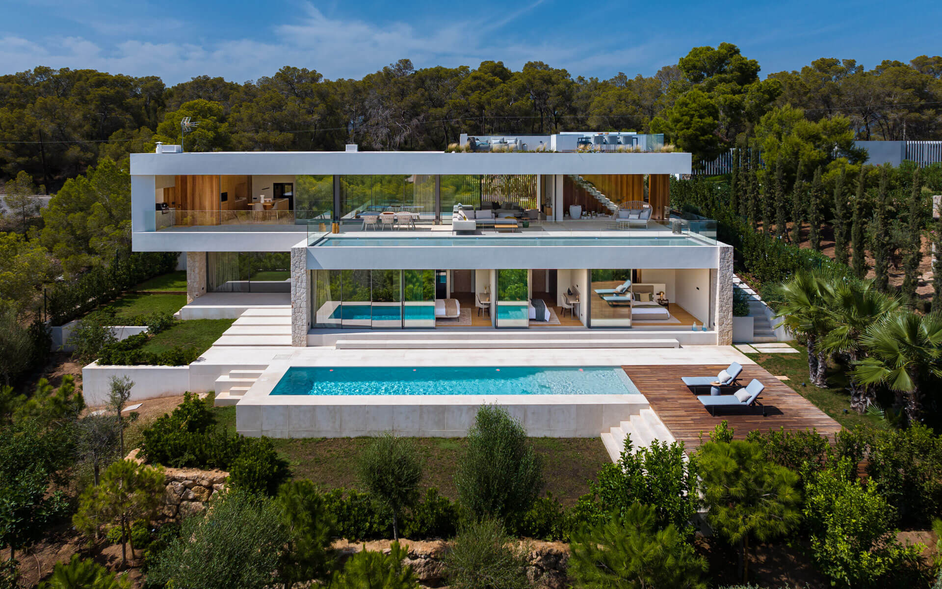 Top new construction luxury villa with pool and partial sea view in ...