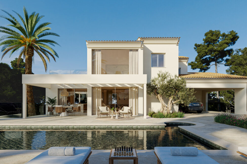 Stilvoll renovierte Villa mit Pool und Meerblick in Nova Santa Ponsa